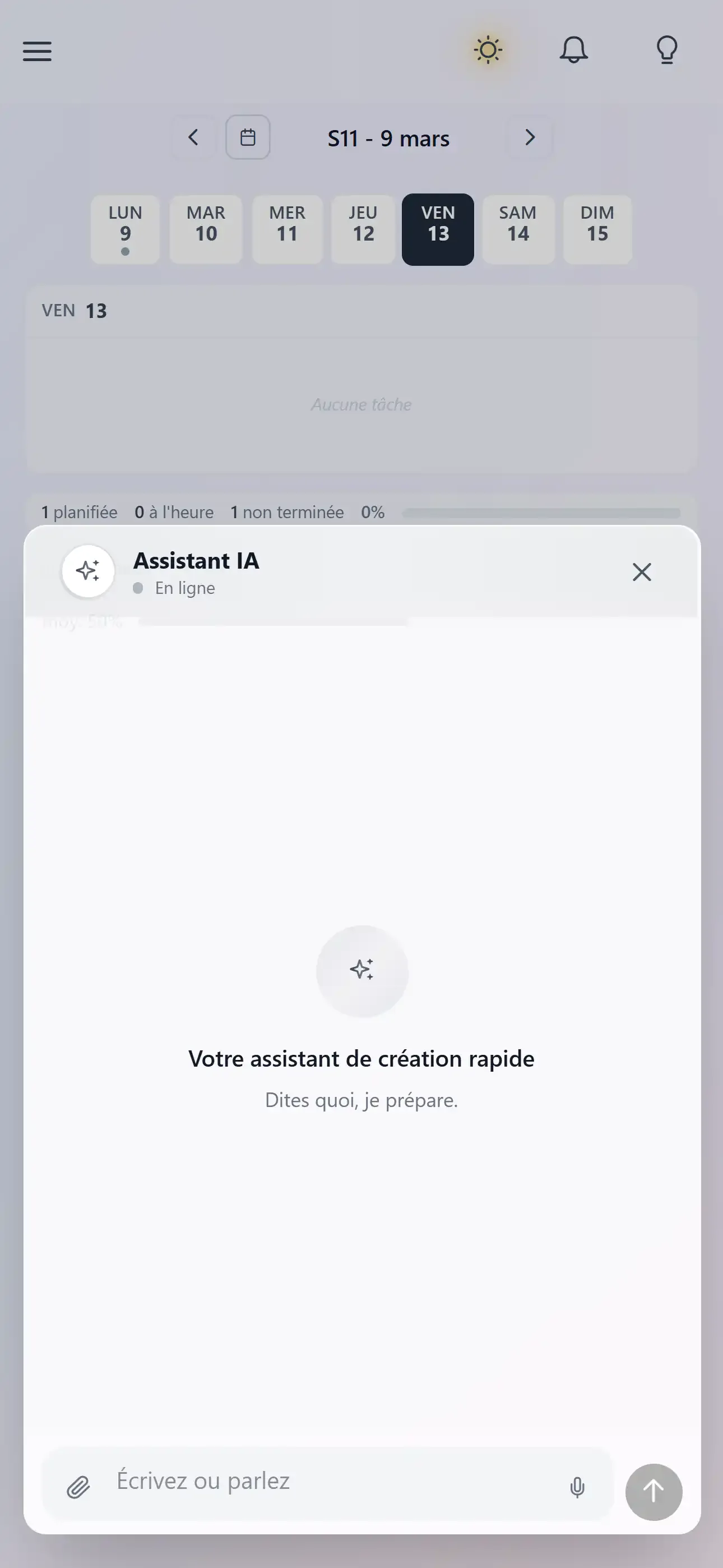 Facture générée par dictée vocale, vue mobile